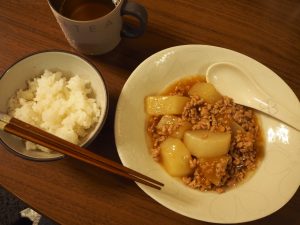 大根のそぼろ煮